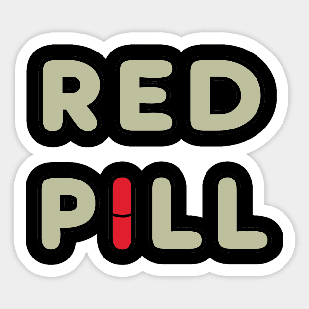 Red Pill Sticker by Mark Ewbie